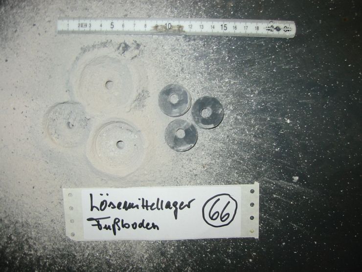 Probenahme Fußboden Lösemittellager